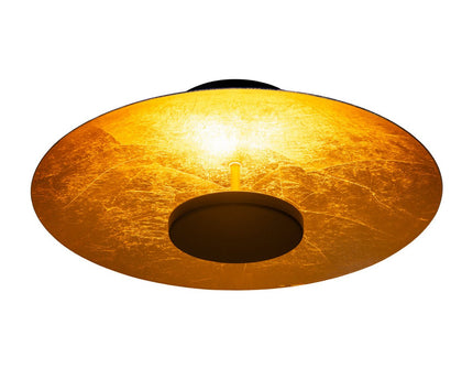 LED -plafondlamp "Firenze" metalen plafondlamp in het zwart en goud, stevig geïnstalleerd, verlichting voor woonkamer, kantoor of de toegangsstang 40 cm diameter