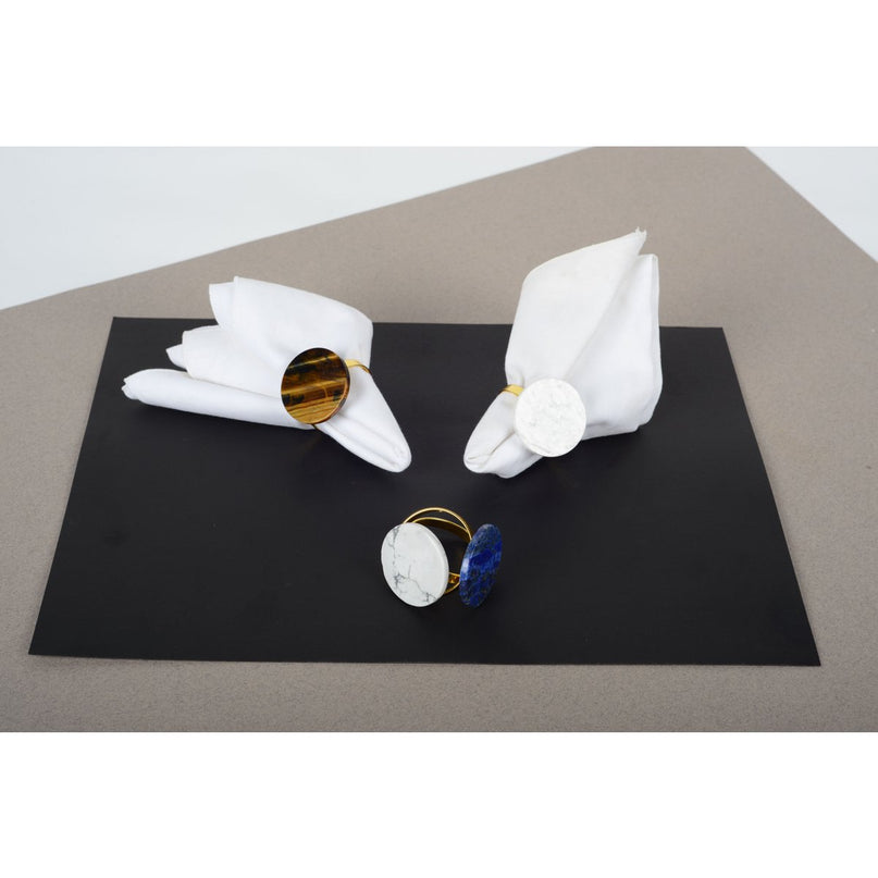 Set van 4 rondes van veelkleurige stenen handdoeken