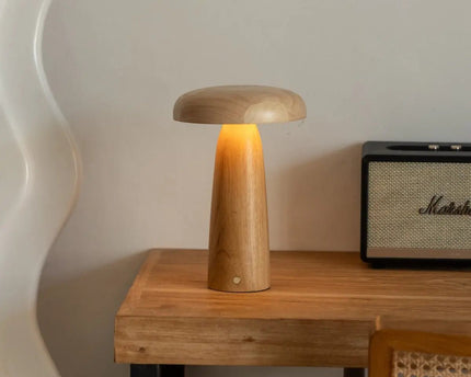 Lennart Houten Tafellamp – Oplaadbare, dimbare en draadloze verlichting