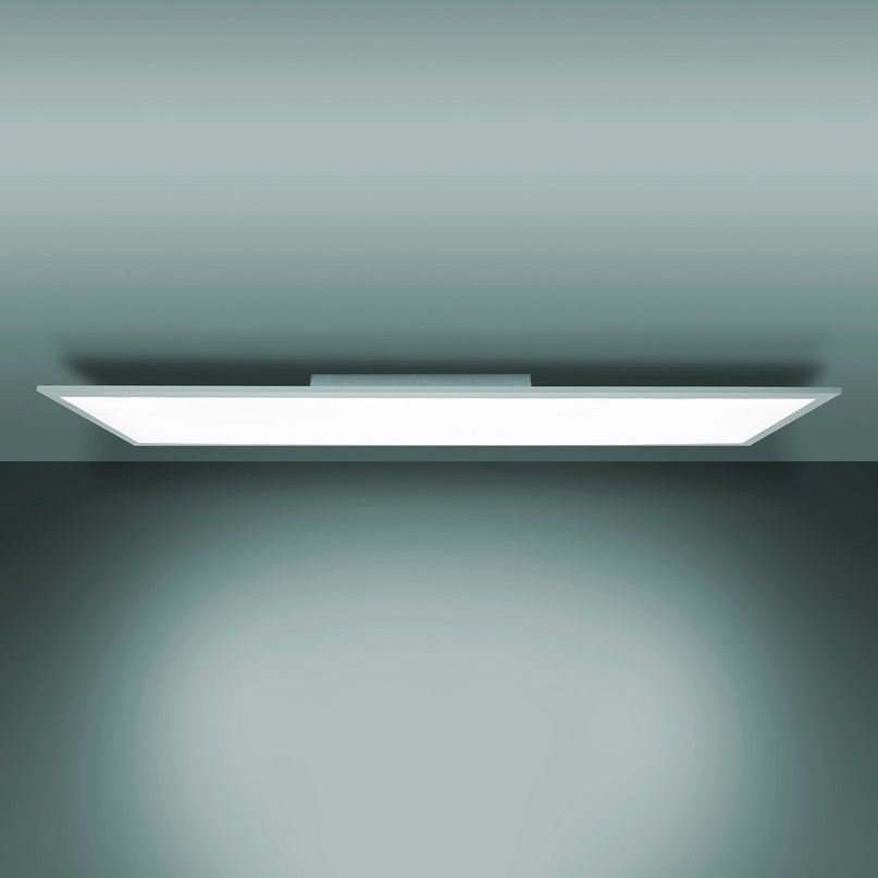 LED -paneel plafondlamp "Nico", functionele metalen plafondlamp en plastic in het wit, met vaste LED's en vele functies, ideaal voor kantoor, oefening of workshop, ca.
