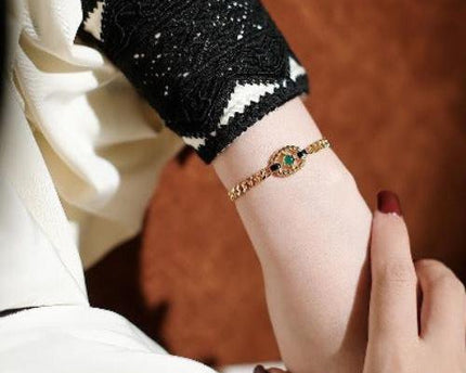 Luxe kettingarmband met groene onyx