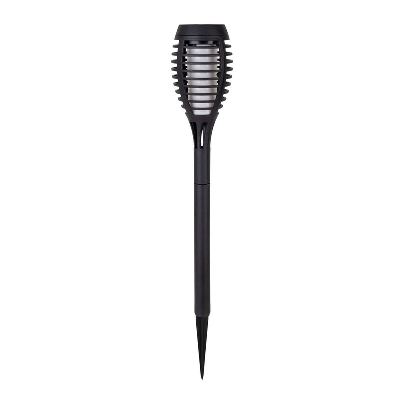 3 Set LED Earth Spit "Torch" 58 cm gemaakt van grijs plastic, met geïntegreerd LED, zonnelampje voor buiten