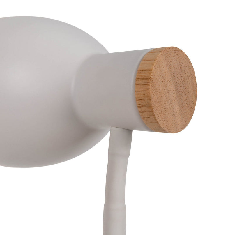 "Marie" bureaulamp gemaakt van metaal en hout, E14, wit, 36,5 cm hoog
