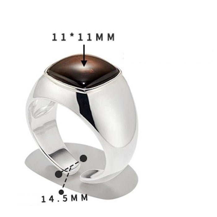 Vetgedrukte band met vierkante rokerige kwarts-aanpasbaar