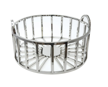 Ronde fruit gesneden in zilver 35x35x18cm