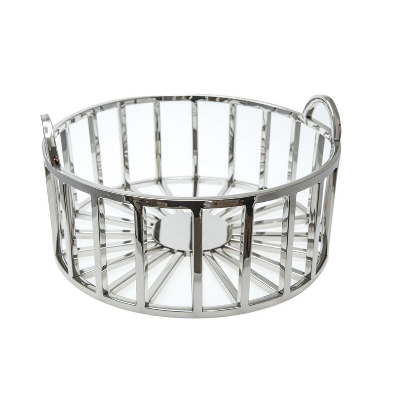 Ronde fruit gesneden in zilver 35x35x18cm