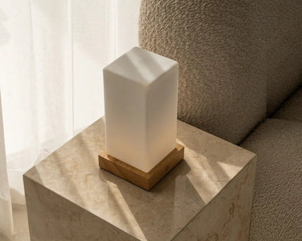 Zayn lichtbruine houten oplaadbare lamp L Dimmable & draadloze en goede batterij