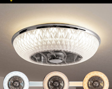 LED -plafondlicht "Viento" met ventilator, gemaakt van metaal en plastic, met geïntegreerde LED's, verlichting voor woonkamers of kantoor