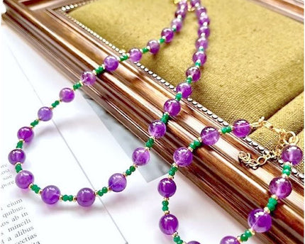 Amethyst Green Onyx kralen ketting n armband