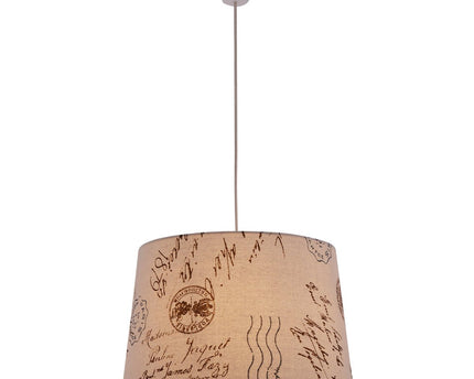 Textiel hanglamp "print", jong wonen, hangende lamp, textiel in bruin, E27 Socket, voor eetkamer, woonkamer, gang of kantoor, Ø40 cm