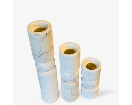 KANDELAAR | MARBLE | WHITE S H19.5cm*W8cm D 8cm