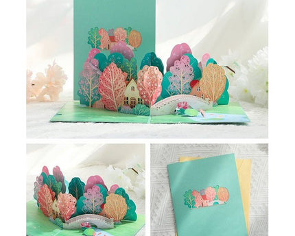 3D Card-vier seizoenen verjaardagskaart