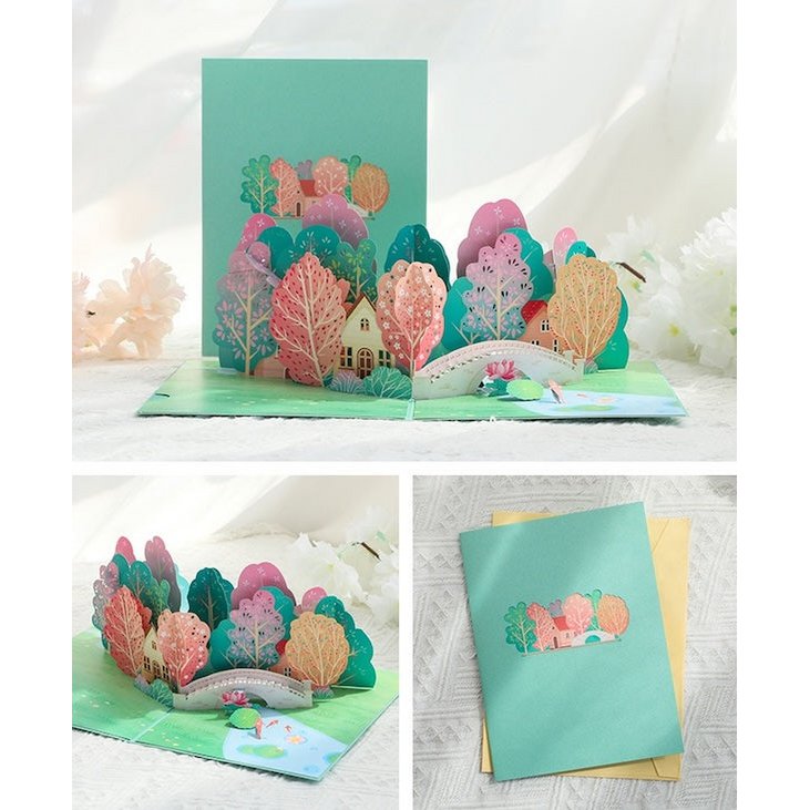 3D Card-vier seizoenen verjaardagskaart