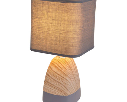 Ceramict Table Lamp "Cremona" gemaakt van keramiek in bruin/grijs met E14 -aansluiting, tafellamp voor woonkamers 31 cm hoog
