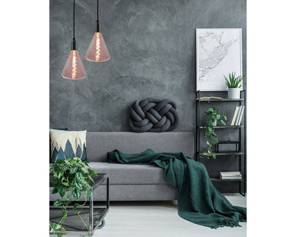 LED -lamp "Dilly" E27 versie 4 watt metaal en glas in rood