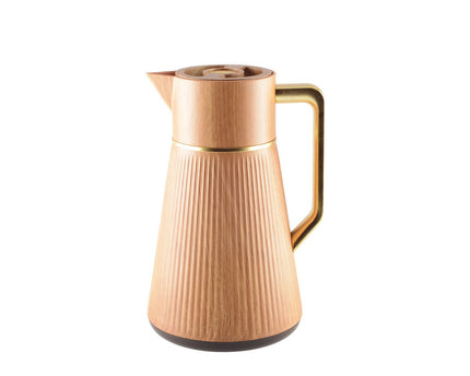 Houten koffiezetapparaat met gouden handvat 1L