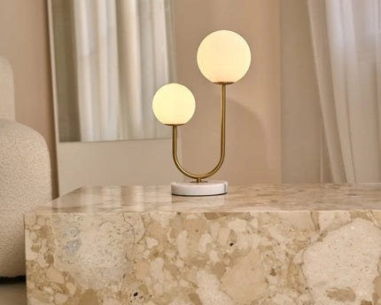 Giorgia Elegant Marble Lamp - Elegante tafellamp met matglazen lampen