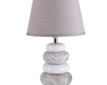 Keramische tafellamp "Stoney", modern., Keramische tafellamp in grijs, met E14 -aansluiting, tafellamp voor eetkamer, woonkamer, gang of kantoor, of als een bedlamp, 31 cm hoog