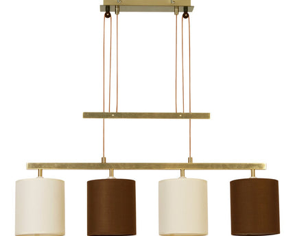 4 hanglamp "tilde", klassieke metalen slinger lamp in bruin en beige, met E27 -versies, hanglamphoogte verstelbaar en 86 cm lang, ideaal als eetkamerlicht