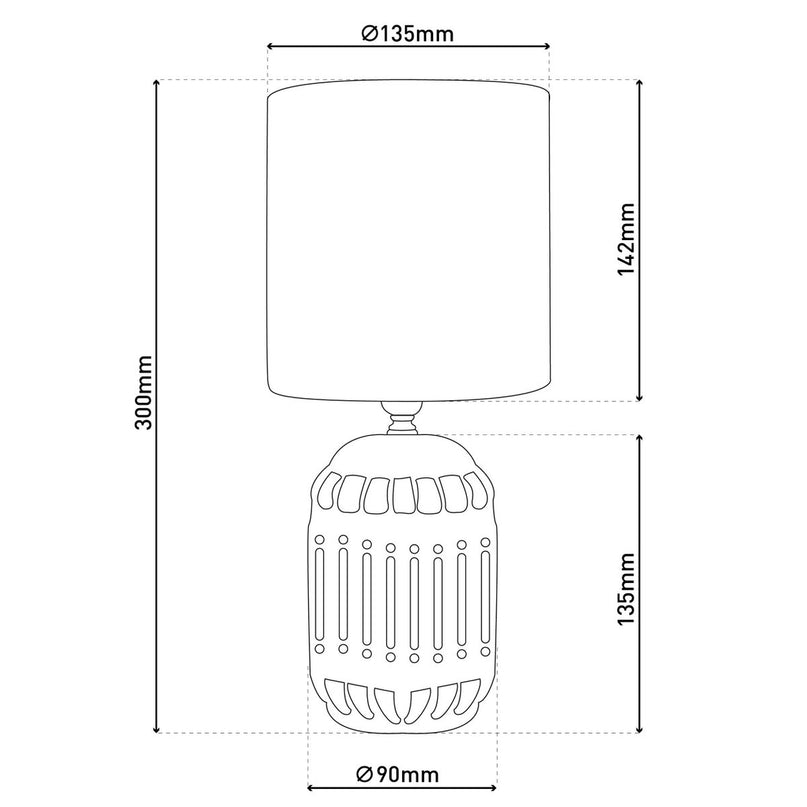Keramische tafellamp "Erida", keramische tafellamp in grijs, met E14 -aansluiting, voor eetkamer, woonkamer, gang of kantoor, tafellampen binnen