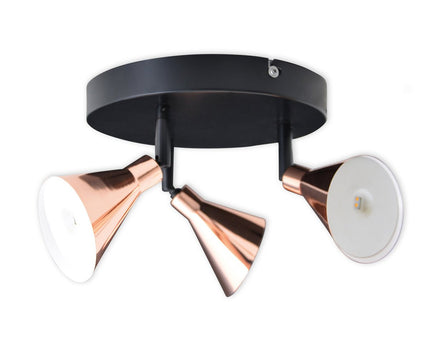 3 LED-wand u. Plafondlamp "Koper" d:38cm