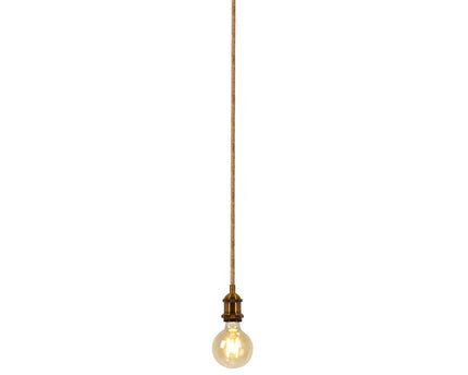 Metalbaldachin "Ontario" decoratieve hanglamp gemaakt van metaal in alt-messing en jute, E27-versie, verlichting voor woonkamers of kantoor.