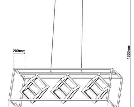 LED hanglamp l: 100cm "Tripoli"