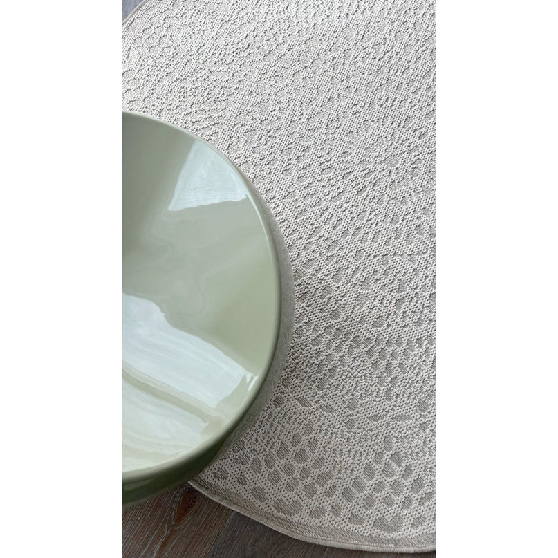 GEHAAKT rond decoratief vloerkleed