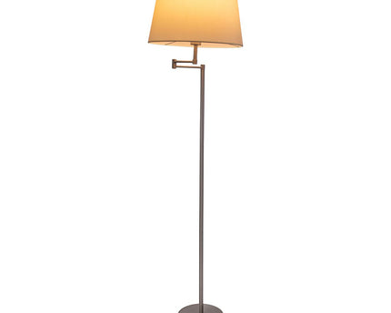 Staande lamp "Bologna" hoogte 158 cm gemaakt van metaal in een satijnen nikkel, Beiger TextalsPreis, E27