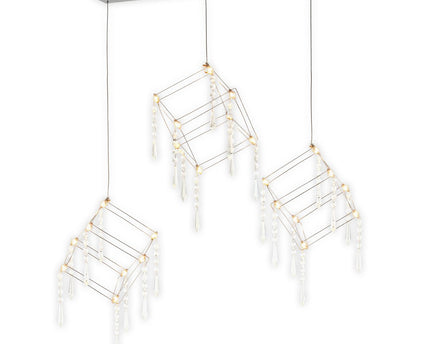 Led hanger lamp "Araneus" metaal en plastic in chroom, met stevig ingebouwde leds, 80 cm lang, verlichting voor woonkamer, eetkamer of kantoor