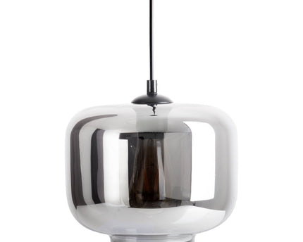 Hanger lamp "vaso", retro, hanglamp, metaal en rookglas in antraciet, E27 -aansluiting, voor eetkamer, woonkamer, gang of kantoor, met een Øvon 25 cm