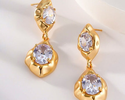 Vintage Rock Stone Design Sparkling -oorbellen