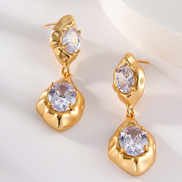 Vintage Rock Stone Design Sparkling -oorbellen