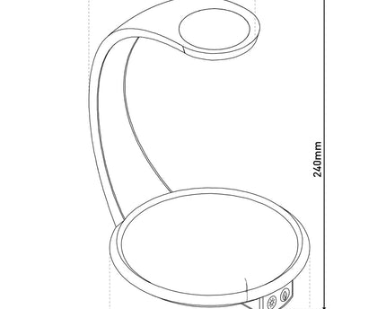 LED -plantentablet Licht 24 cm hoog, gemaakt van metaal en plastic in het wit, met geïntegreerde LED