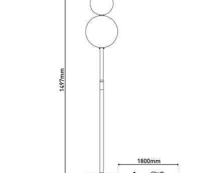 LED -vloerlamp "Nova" vloerlamp met DIMMM -functie gemaakt van chroom -gekleurd metaal, plastic en rookglas, met stevig geïnstalleerde LED's, ca. 150 cm hoog