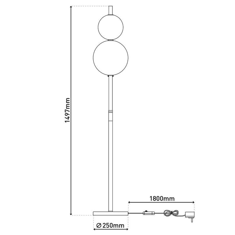 LED -vloerlamp "Nova" vloerlamp met DIMMM -functie gemaakt van chroom -gekleurd metaal, plastic en rookglas, met stevig geïnstalleerde LED's, ca. 150 cm hoog