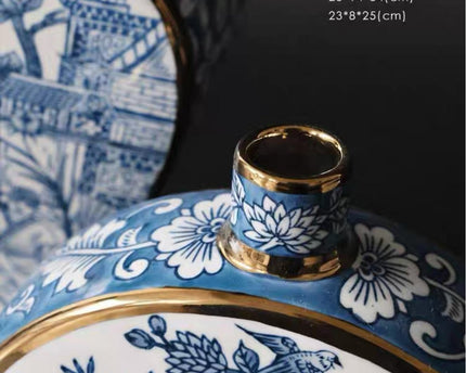 Nieuwe Chinese stijl, oosterse Parijse Delfts blauwe porselein vazen/lage stijl