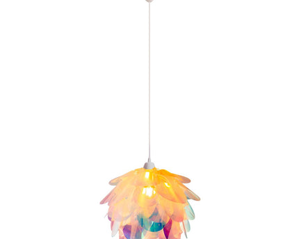 Hanger lamp "fora" gemaakt van metaal en iriserend plastic, e27 socket, verlichting voor woonkamer, eetkamer en kantoor, Ø40 cm