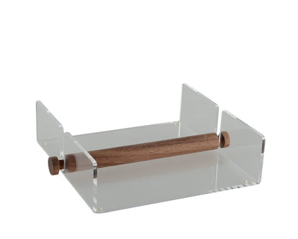 Acryl- en houten handdoekhouder