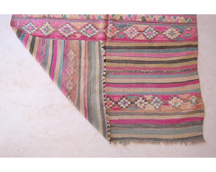 Zuiver wollen Marokkaans Kelim Berber tapijt 155 x 363 cm