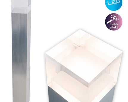 LED Outer Socket Light "Leah" gemaakt van metaal en plastic in stalen blanke, geïntegreerde LED, padlichten