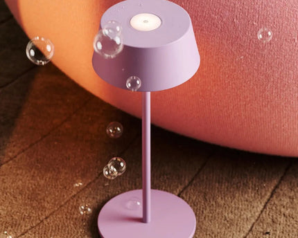 Hugo Violet Lila Oplaadbare tafellamp - Stijlvol, dimbare lamp & draadloos