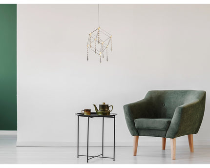 LED -hanglamp "Araneus" metaal en plastic in chroom, met stevig gebouwd -in LED's, dobbelstenen op de zijlengte ongeveer 15 cm, verlichting voor woonkamer, eetkamer of kantoor