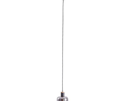 1-pendelende lamp "fumoso", hanglamp gemaakt van metaal en glas in zwart, met E14-aansluiting, voor eetkamer, woonkamer, gang of kantoor, hangende lamp 80 x 20 cm