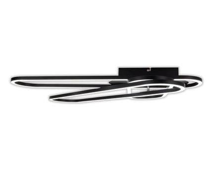 LED CCT -plafondlicht "Carlon" gemaakt van Matt Black Aluminium en Plastic, met geïntegreerde LED, 120 cm lang