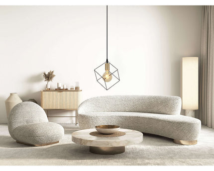 Hanger lamp "canto", hanglamp in metalen zwart en goud, e27 socket, voor eetkamer, woonkamer, gang of kantoor, 26 x 26 cm