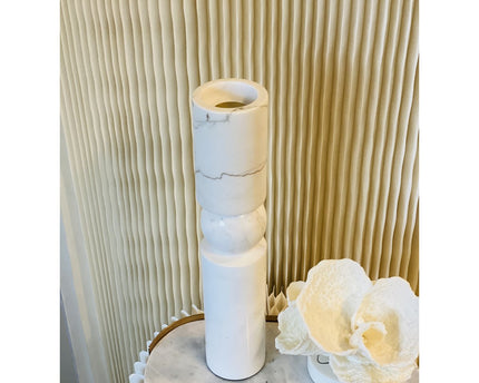 KANDELAAR | MARBLE | WHITE M H29.5cm*W8cm D 8cm Reversible for flower arrangement