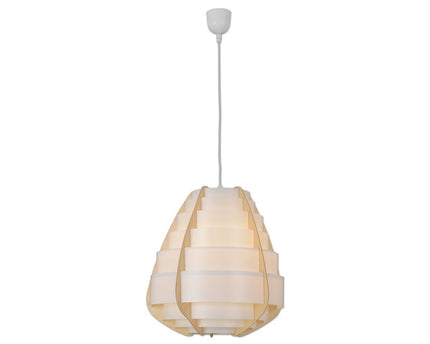 Hanglamp "Malmö", hanglamp gemaakt van plastic in beige, E27 -aansluiting, voor eetkamer, woonkamer, gang of kantoor, met een Ø37 cm