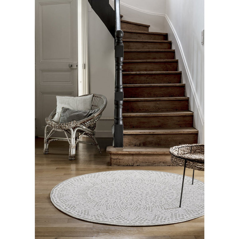 GEHAAKT rond decoratief vloerkleed