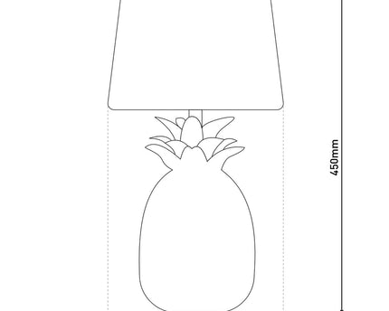 Keramisch tafellicht "ananas", keramische tafellamp met zilverkleurig glazuur en wit stofscherm, met E14-aansluiting, voor eetkamer, woonkamer, gang of kantoor, taflamp 45 cm hoog
